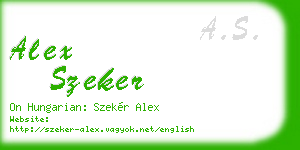 alex szeker business card